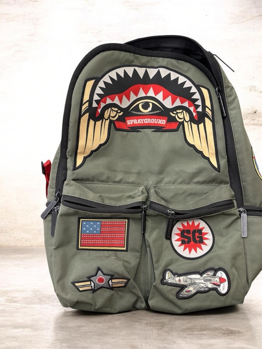 Sprayground Backpack Camo Green Army Patches - Limited Edition 2016 B874 - Picture 16 of 16